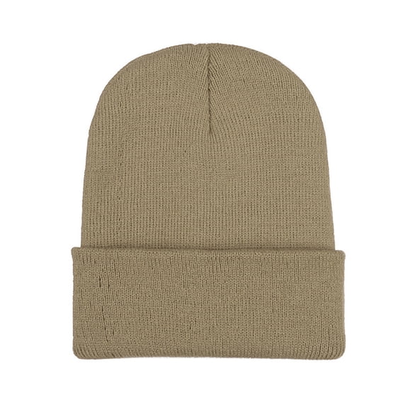 BWASD Beanie Winter Knitted for Women Men Classic Double Layer Hats Thick Daily Soft Cuffed Ski Stocking Cuffed Skull Cap Khaki