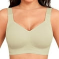 thumbnail image 1 of BWASD Bras for Women Breathable No Underwire Seamless Comfort Wireless Push Up Full Coverage Support Lift Bralette Green XXXXL Everyday No Show Bra, 1 of 4