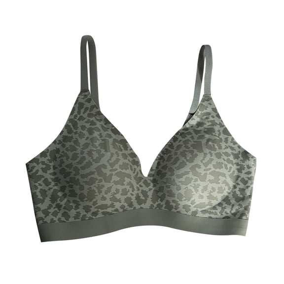BWASD Bras for Women Casual Comfort No Underwire Seamless Push Up Full Coverage Support Lift Bralette Cute Printed Sport Everyday Tshirt Bra Grey M