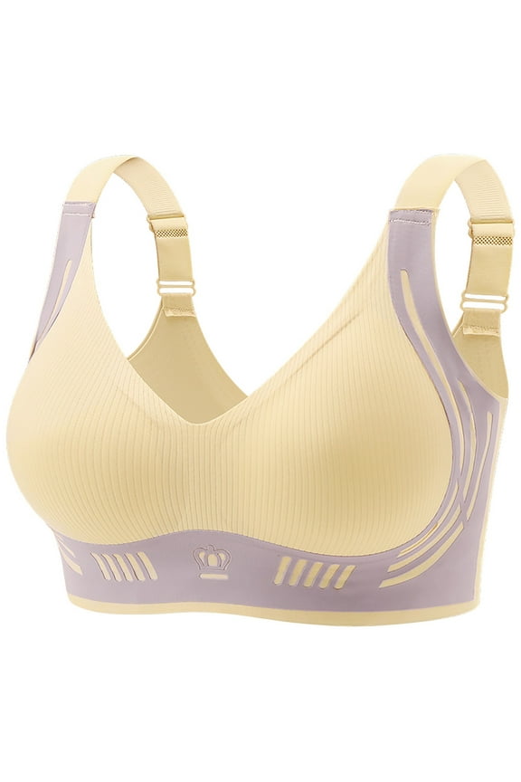 Bras for Women Powerful Lifting Shaping Anti Sagging Bralette No Underwire Full Coverage with Adjustable Straps Fashiona Casual Splicing Bra XL