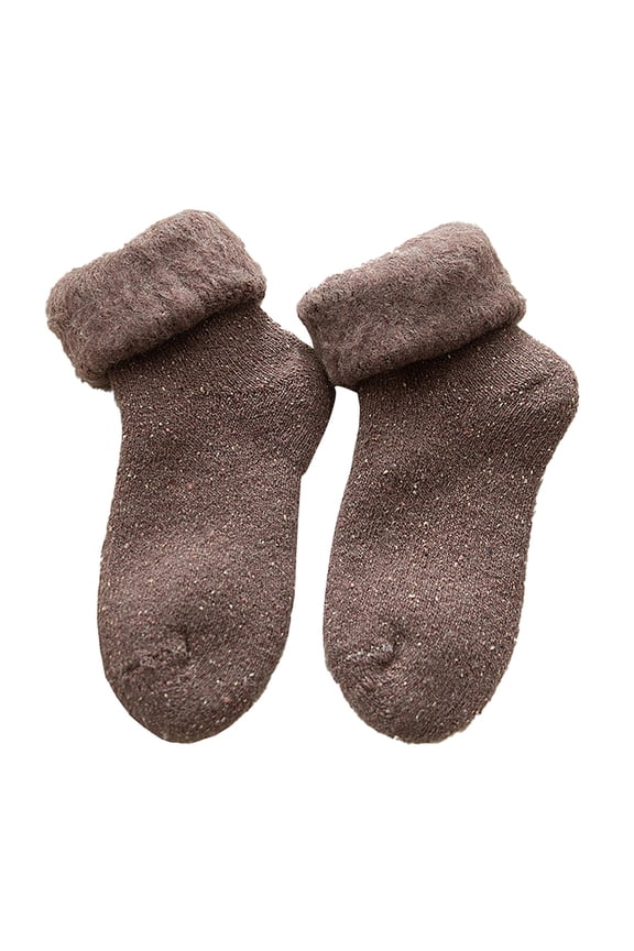 Fuzzy Socks for Women Shiny Microfiber Sleeping Socks Thick Cozy Warm Soft Plush Slipper for Winter Gifts Brown