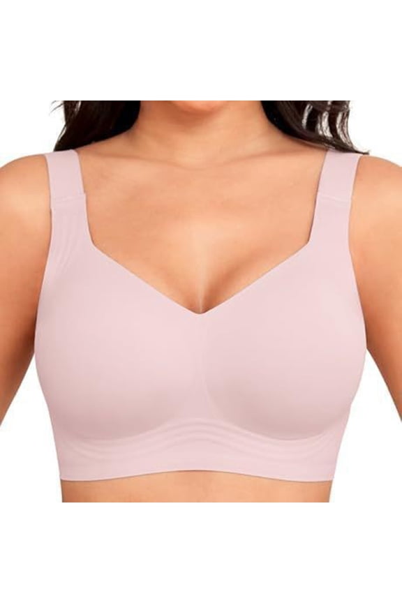 Jelly Bras for Women Breathable No Underwire Seamless Comfort Wireless Push Up Full Coverage Support Lift Bralette Pink XXXL Everyday No Show Bra