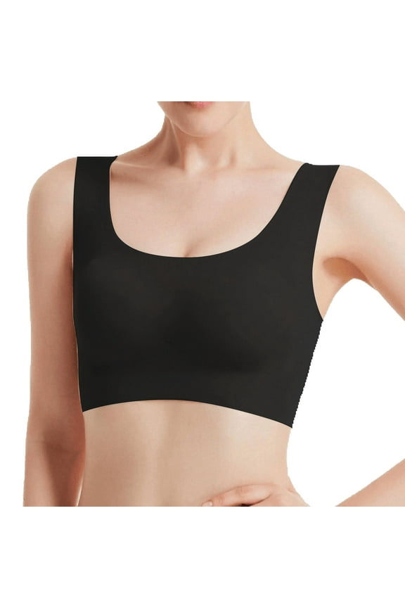 Jelly Bras for Women Comfort Wireless Push Up Full Coverage Support Lift Bralette Breathable No Underwire Seamless Black M Sports Padded Bra