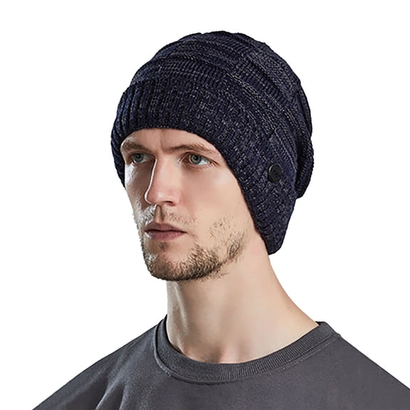 BWASD Lightweight Knitted Beanie for Men & Women Thin Breathable Skull Cap Cuffed Uni Stretchy Outdoor Running Casual Hip Hop Slouchy Ski Hat Navy