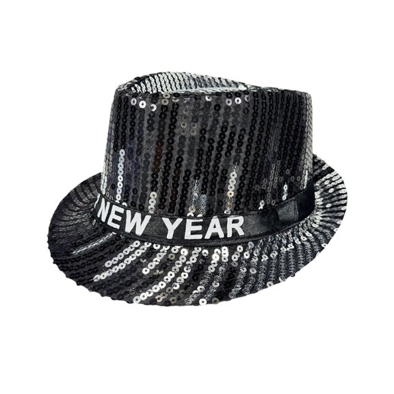 BWASD Men's and Women's Jazz Hats Multi Color Sequins Bucket Hat Retro Disco Dance Cap Mardi Gras Parties and Festivals New Year's Party Costume Black