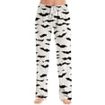 thumbnail image 1 of BWASD Pants for Women Halloween Bat Print Wide Leg Pants with Pockets Comfy Baggy Holiday Party Loungewear Casual Loose Soft Pajama Bottoms Home Daily Wear | L Size, 1 of 6