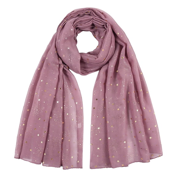 BWASD Scarf for Women Chiffon Large Long Thin Sunscreen Shawl and Neck Wraps Fashion Lightweight Retro Gilding Printing for Spring Summer Outdoor Pink