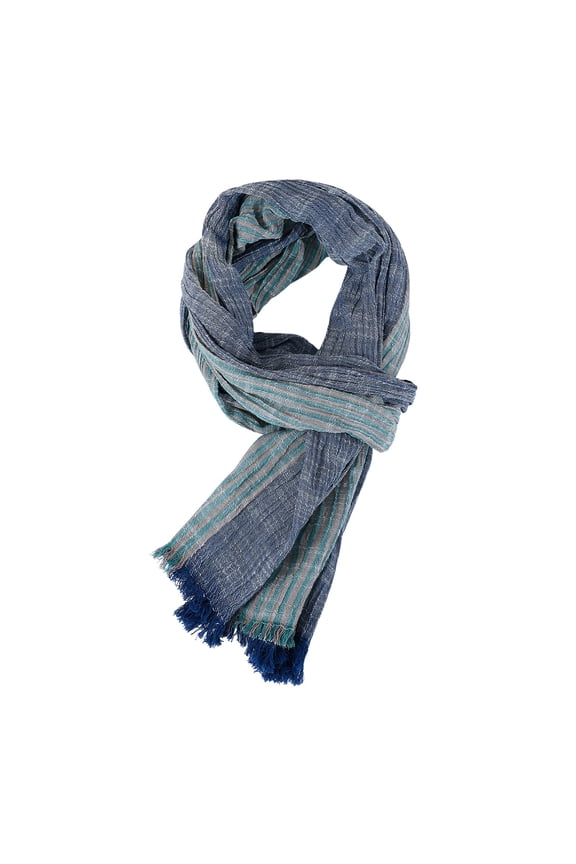 Scarf for Women Men Striped Color Blocked Large Blanket Lightweight Cotton Wrap Shawl With Fringe Knitting Collar for Outdoor Winter Spring Green