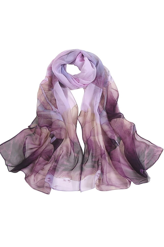 Scarf for Women Fashion Lightweight Print Floral Pattern Beach Large Long Thin Sunscreen Shawl and Wraps for Spring Gifts Blue