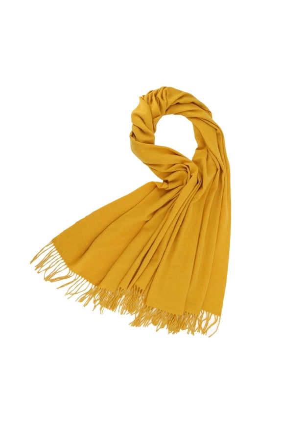 Scarf for Women Men Solid Color Lightweight Large Blanket Soft Warm Wrap Shawl with Fringe Fashion Blanket Scarves Gifts Winter Spring Yellow