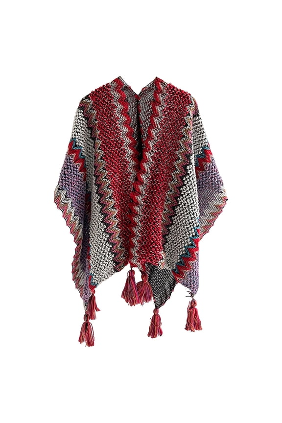 Shawl Wraps for Women Casual Open Front Knitted Poncho Cape Scarf Tassel Fringed Loose Sweaters Fashion Accessory Spring 2026