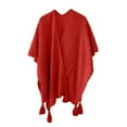 thumbnail image 1 of BWASD Shawl Wraps for Women Casual Open Front Knitted Poncho Cape Scarf Tassel Fringed Loose Sweaters Fashion Accessory Spring 2037, 1 of 5