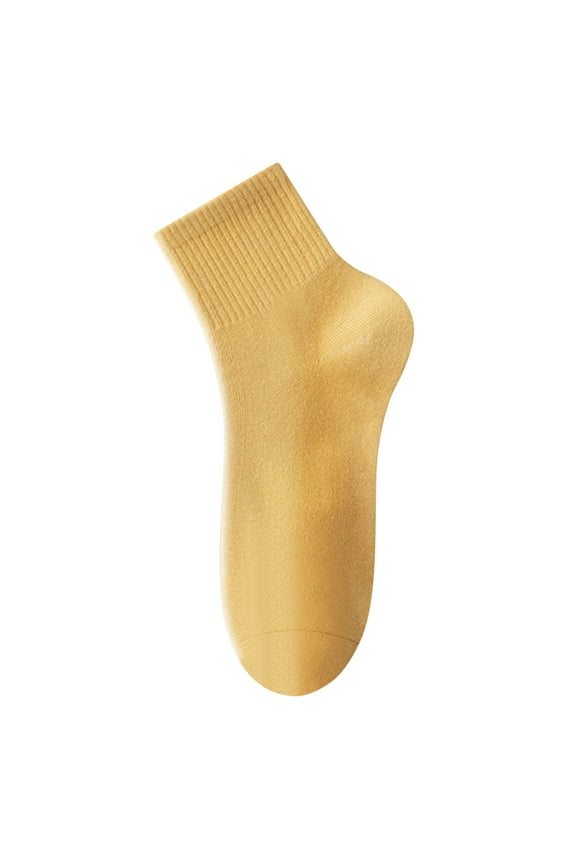 Socks for Women Men Solid Color Knit Soft Ankle Sock Breathable Comfort Casual Cotton Odor Proof Crew Socking Fashion Daily Wear All Season Gold