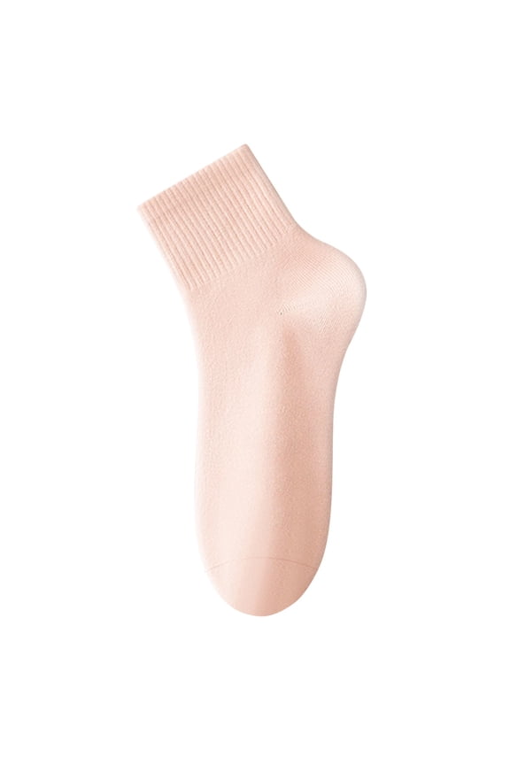 Socks for Women Men Solid Color Knit Soft Ankle Sock Breathable Comfort Casual Cotton Odor Proof Crew Socking Fashion Daily Wear All Season Pink