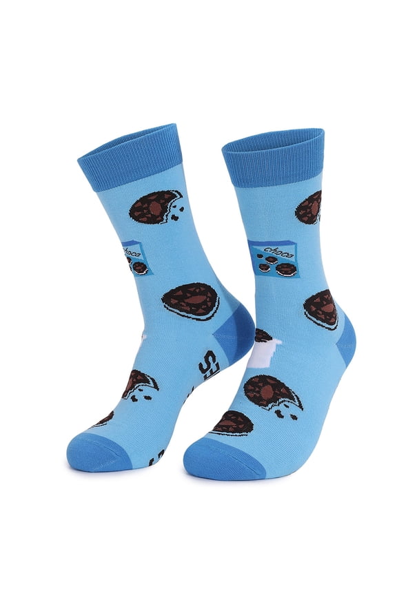 Socks for Women Men Heart Lips Pattern Cotton Crew Sock Holiday Soft Warm Knitted Medium Stockings Couples Funny Novelty Valentine's Day Blue