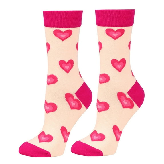 BWASD Socks for Women Men Heart Lips Pattern Cotton Crew Sock Holiday Soft Warm Knitted Medium Stockings Couples Funny Novelty Valentine's Day Pink