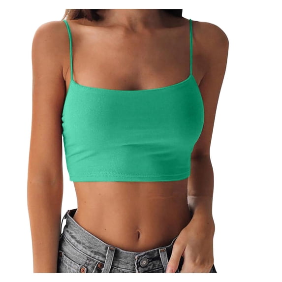 BWASD Tank Tops for Women Adjustable Spaghetti Straps Camisoles Soft Stretchy Sleeveless Cropped Tank Top Lightweight for Summer Casual Wear XL Size