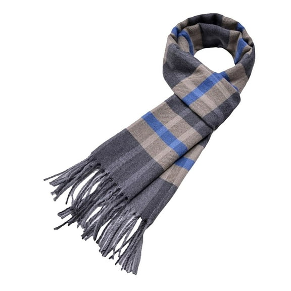 BWASD Winter Long Scarf for Women Men Soft Lightweight Tartan Plaid With Fringe Thicken Warm Oversized Shawls and Wraps Fashion Blanket Scarves Gifts Gray