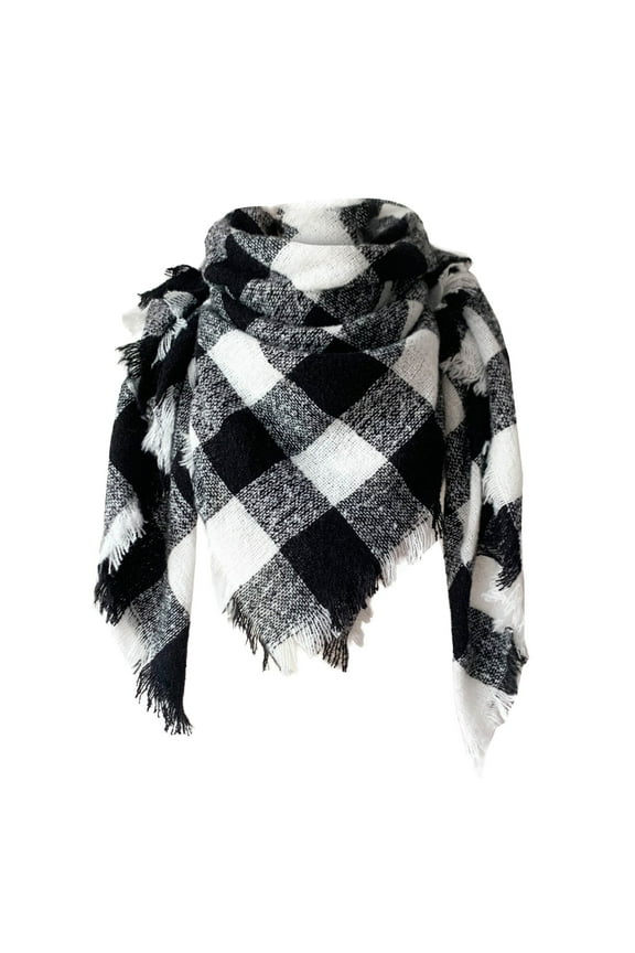 Winter Scarf for Women Men Soft Tassel Plaid Large Oversized Fashion Colorful Long Shawl Head Wrap for Outdoor Winter Shawls Wraps