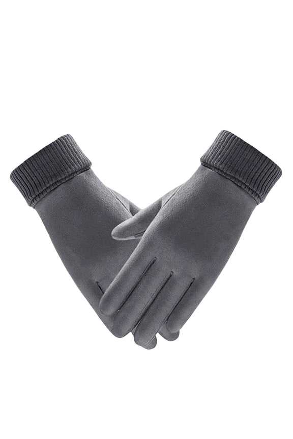Winter Ski Gloves for Men Women Windproof Touchscreen Thermal Glove with Fur Linedding Suit for Running Cycling for Cold Weather Outdoor Sport Grey