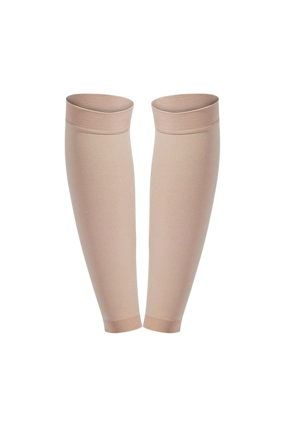 Women & Men 20-32mmHg Stock Footless Calf Thigh Length for Leg Splint Swelling Varicose Veins Beige M Support Athletic Running Cycling