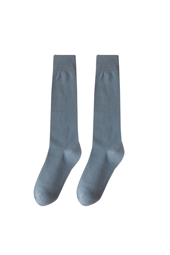 Women's Socks Extra Thick Warm Solid Color Blend Soft Odor Proof Casual Fashion Everyday Wear Autumn Winter Knee High Calf Sock Dark Gray