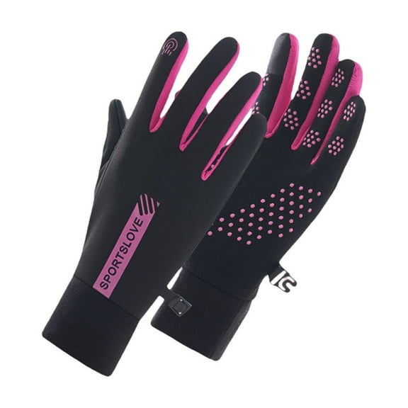 BWASD Women's Winter Warm Touch Screen Glove Cold Weather Knit Elastic Cuff Texting Gloves Hot Pink for Women Gifts