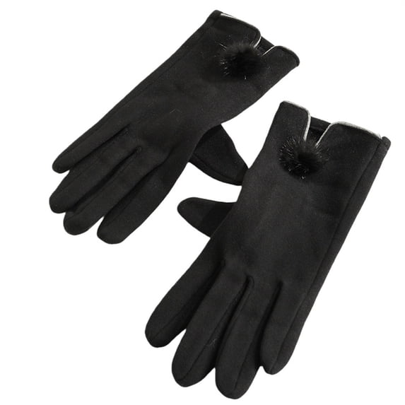 LSQii Women's Winter Warm Touch Screen Glove Fleece Lined Stocking Stuffers for Women Gifts Black