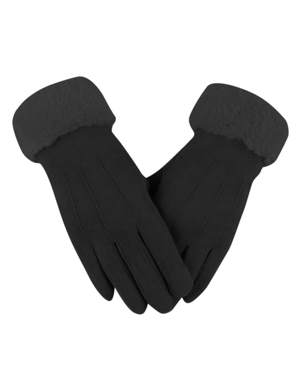 Women's Winter Warm Touch Screen Glove Fleece Lined Stocking Stuffers for Women Gifts Black