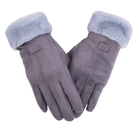 LSQii Women's Winter Warm Touch Screen Glove Fleece Lined Stocking Stuffers for Women Gifts Gray