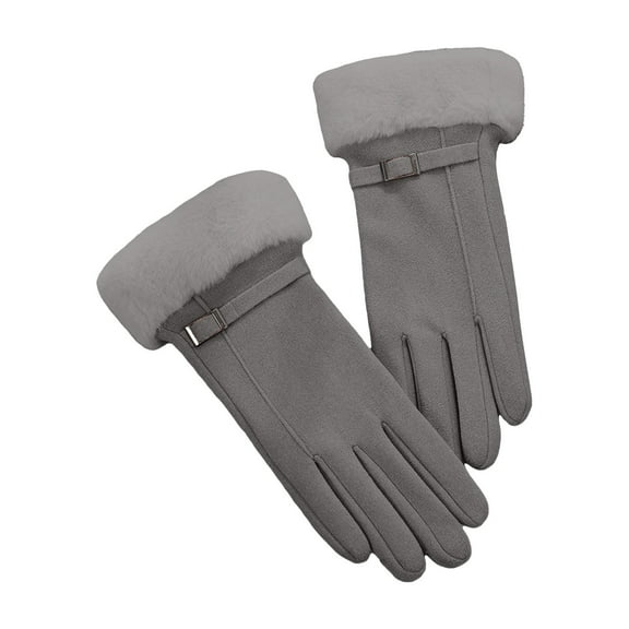 LSQii Women's Winter Warm Touch Screen Glove Fleece Lined Stocking Stuffers for Women Gifts Gray