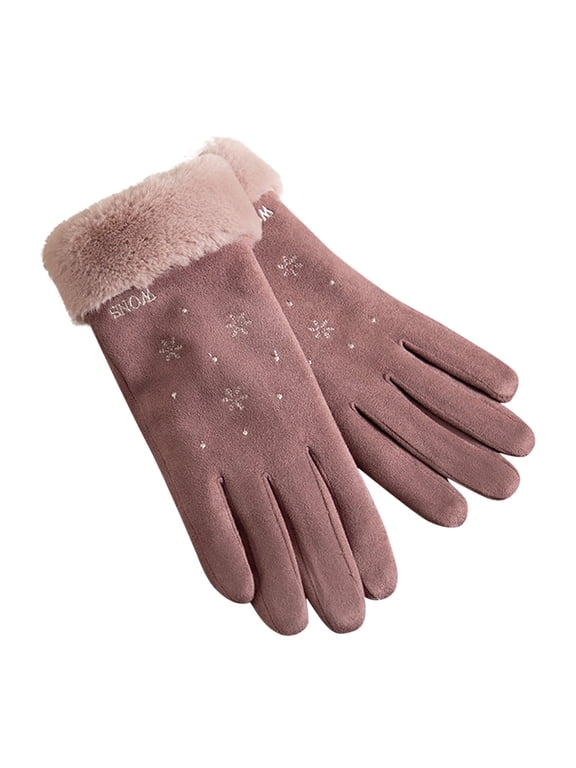 LSQii Women's Winter Warm Touch Screen Glove Fleece Lined Stocking Stuffers for Women Gifts Purple,Under $3