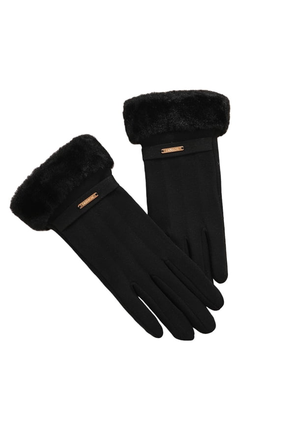 Women's Winter Warm Touch Screen Glove Wool Fleece Lined Stocking Stuffers Black for Women Gifts