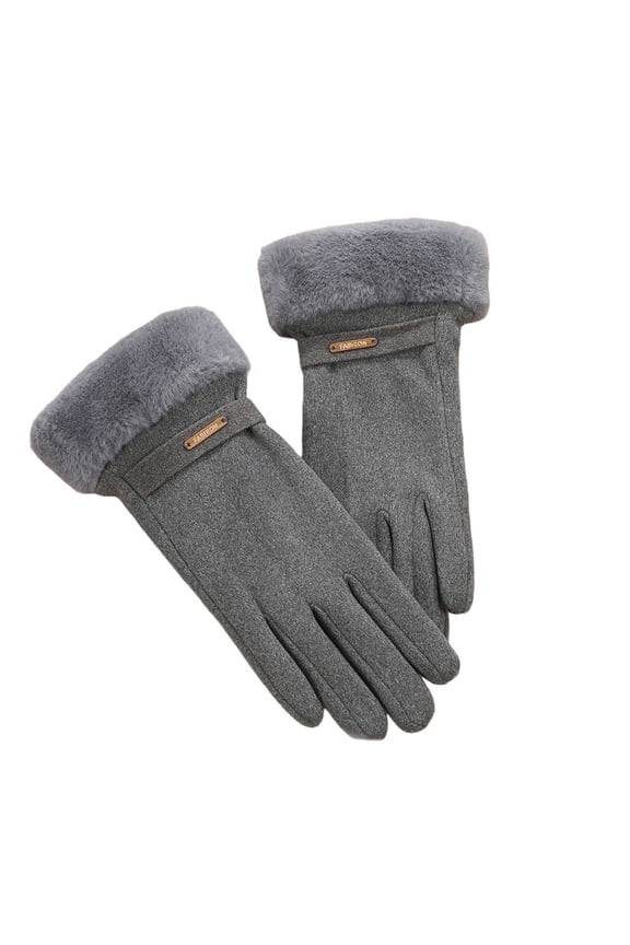 Women's Winter Warm Touch Screen Glove Wool Fleece Lined Stocking Stuffers Grey for Women Gifts