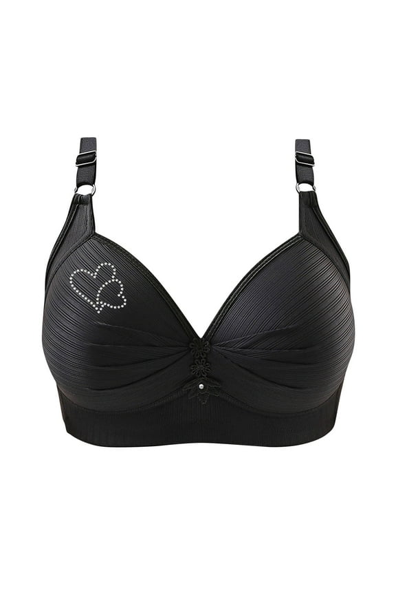 Womens Bras Comfort Wireless Push Up Full Coverage Support Lift Bralette No Underwire Seamless Black XXL Lingerie Plunge Bra Fashion