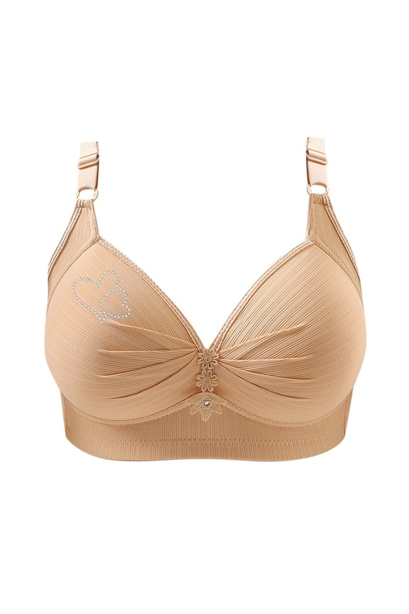 Womens Bras Comfort Wireless Push Up Full Coverage Support Lift Bralette No Underwire Seamless Brown M Lingerie Plunge Bra Fashion