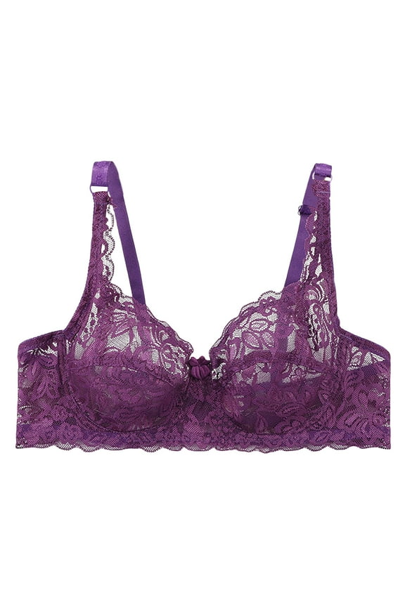 Womens Bras Lace Floral Sheer Tapered Bralette with Adjustable Straps Triangle See Thru V Neck Underwire Unpadded Bra Fashion 34