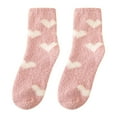 thumbnail image 1 of BWASD Womens Coral Fuzzy Socks Cute Heart Print Colorful Lightweight Cozy Warm Soft Plush Slipper Winter Fall Home Sleeping Sock Multicolor, 1 of 2