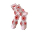 thumbnail image 1 of BWASD Womens Girls Socks Cute FLowers Embroidery Sheer Lace Mesh Crew Sock Thin Nylon Ankle Crystal Glass Socking for Spring Summer Gifts Pink, 1 of 4