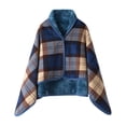 thumbnail image 1 of BWASD Womens Shawl Wraps Casual Open Front Cardigan Double Layer Plush Lined Poncho Cape Plaid Blanket Home Fashion Outdoor Work Outfit, 1 of 4