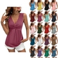 thumbnail image 1 of BWASD Womens Tank Top Deep V Neck Sleeveless Camisole Slim Fit Basic Layering Shirt Going Out Casual Summer, 1 of 8