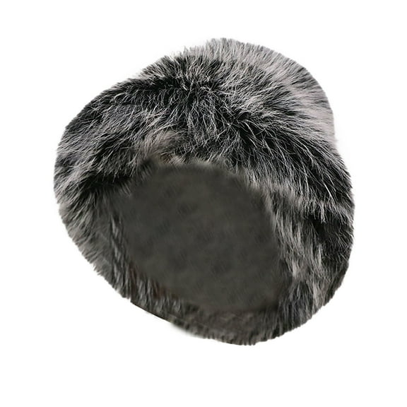BWASD Womens Winter Faux Fur Bucket Hats Fuzzy Warm Trimmed Faux Mink Snow Cap Cute Plush Wide Brimmed Fisherman Hat Fashion Korean Style Winter Gray