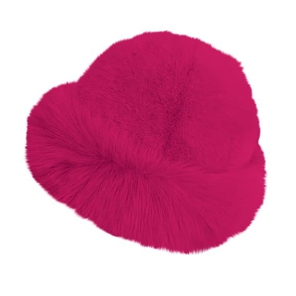 BWASD Womens Winter Faux Fur Bucket Hats Fuzzy Warm Trimmed Faux Mink Snow Cap Cute Plush Wide Brimmed Fisherman Hat Fashion Korean Style Winter Pink