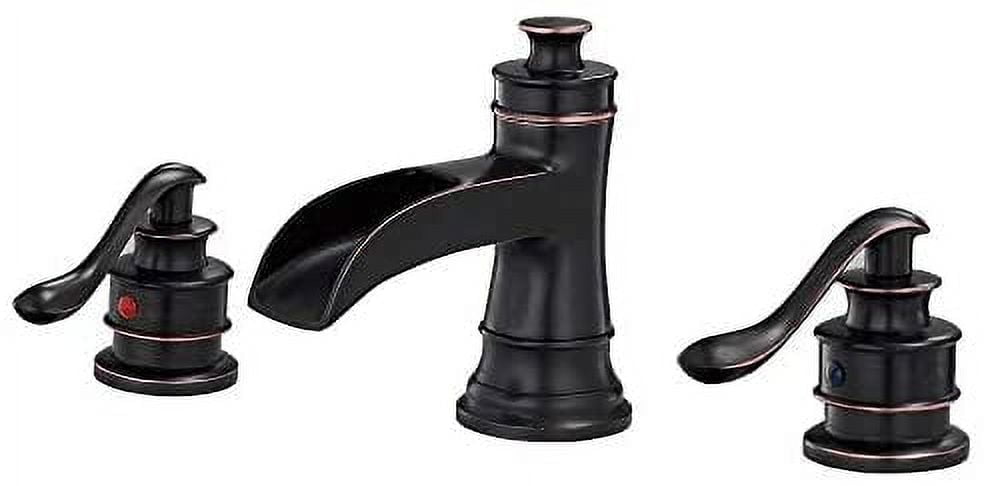 Oil Rubbed Bronze 8-Inch Widespread Double Handle Bathroom Faucet