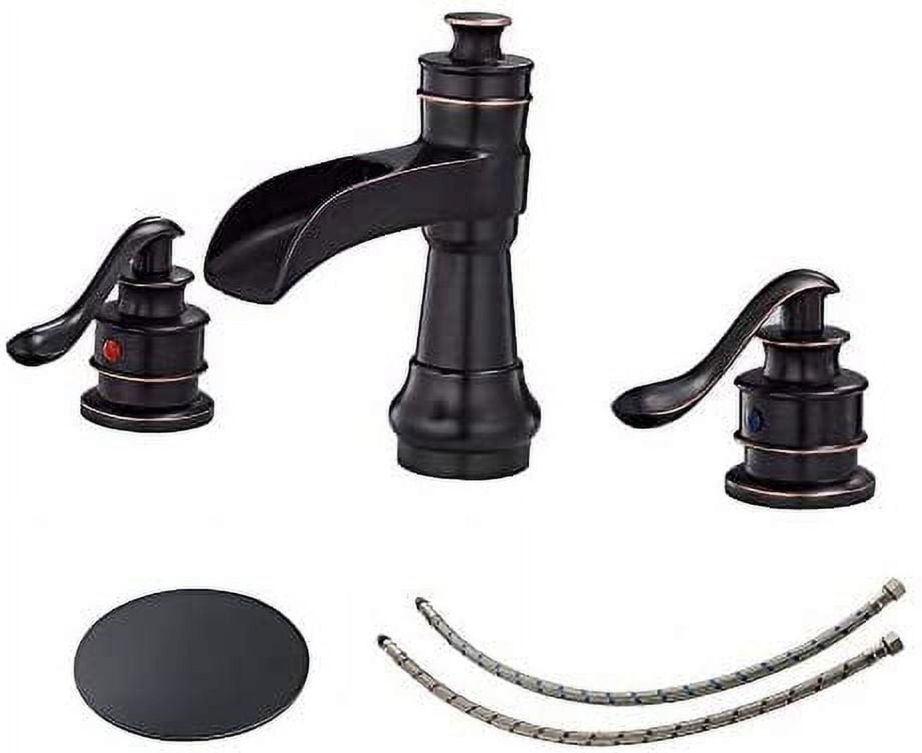 Oil-Rubbed Bronze 8-Inch Waterfall Widespread Bathroom Faucet