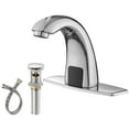 thumbnail image 1 of BWE Automatic Sensor Touchless Bathroom Sink Faucet Chrome with Single Hole Cover Plate Vanity Hands Free Commercial Lavatory Water Tap with Control Box and Temperature Mixer, 1 of 27