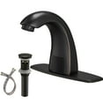 thumbnail image 1 of BWE Automatic Sensor Touchless Bathroom Sink Faucet Oil Rubbed Bronze with Hole Cover Plate Vanity Hands Free Commercial Lavatory Water Tap with Control Box and Temperature Mixer, 1 of 30