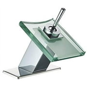 BWE Bathroom Faucet Chrome Waterfall Modern Deck Mount One Handle Lavatory Glass Spout Single Hole Plumbing Fixtures Unique Designer