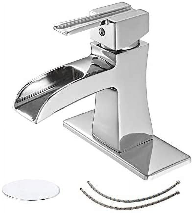 Polished Chrome Single Handle Waterfall Bathroom Faucet