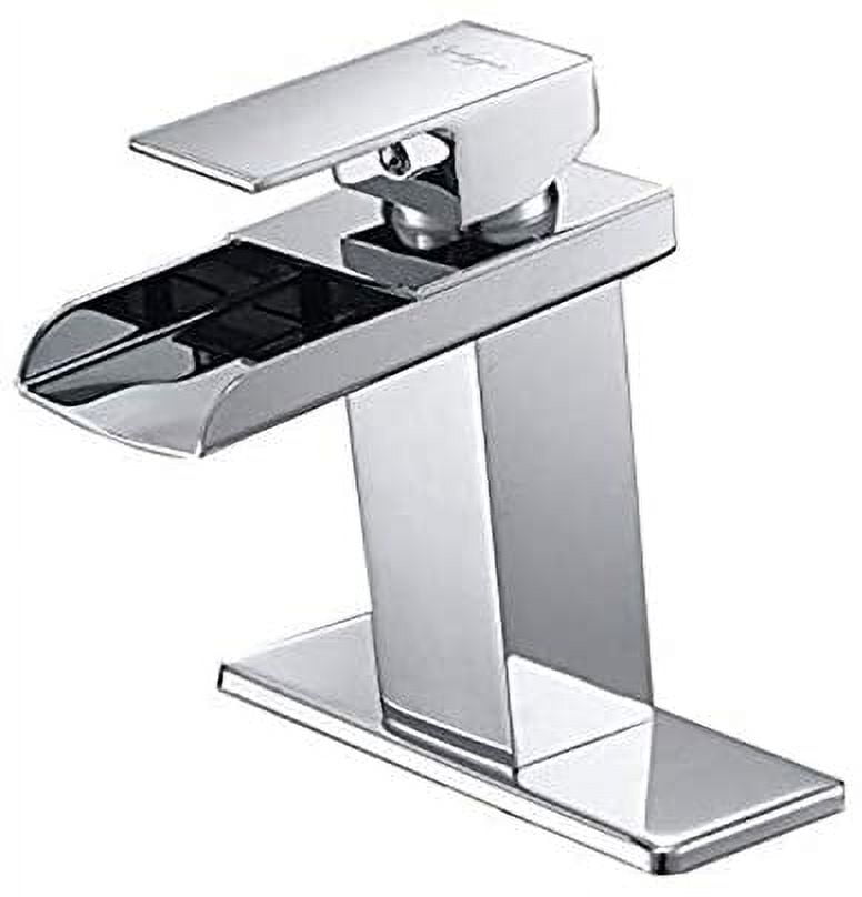Polished Chrome Waterfall Single-Handle 6.61" Bathroom Faucet